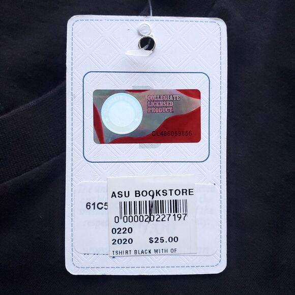 App State Mountaineers T Shirt Mens M Appalachian V Neck 100% Cotton Black NWT - Picture 8 of 16